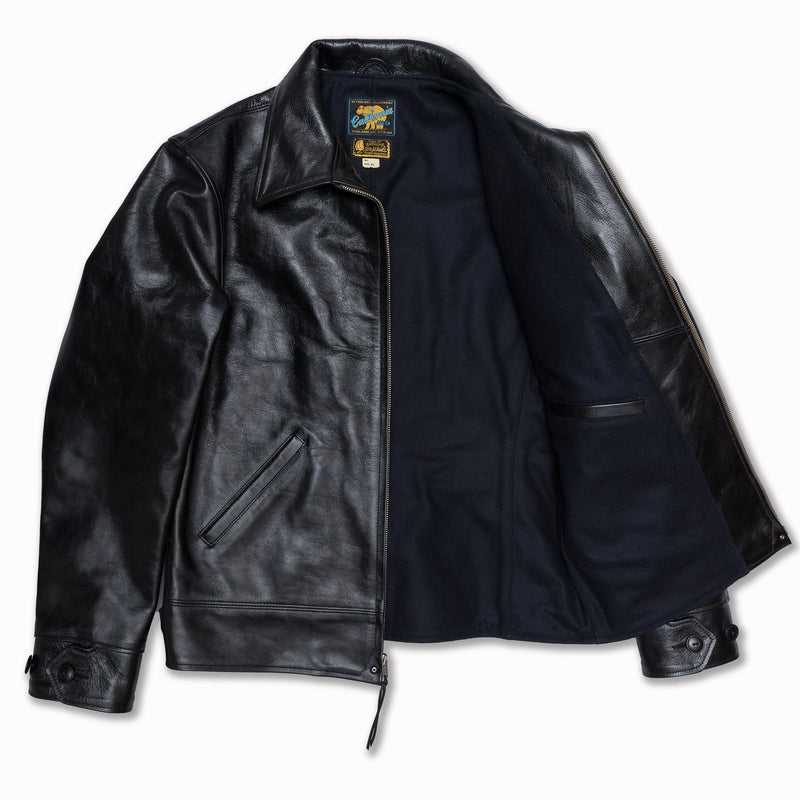 HERCULES Sports Jacket in Black Tea-Core Shinki Hikaku Horsehide