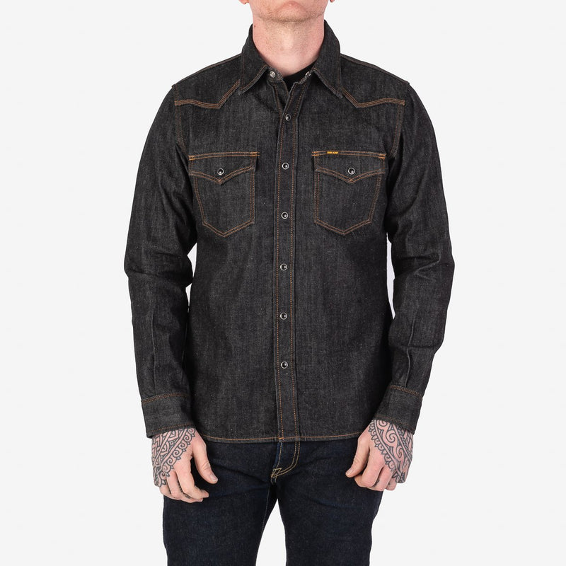 Western Shirt in Black Denim (IHSH-33-Black)